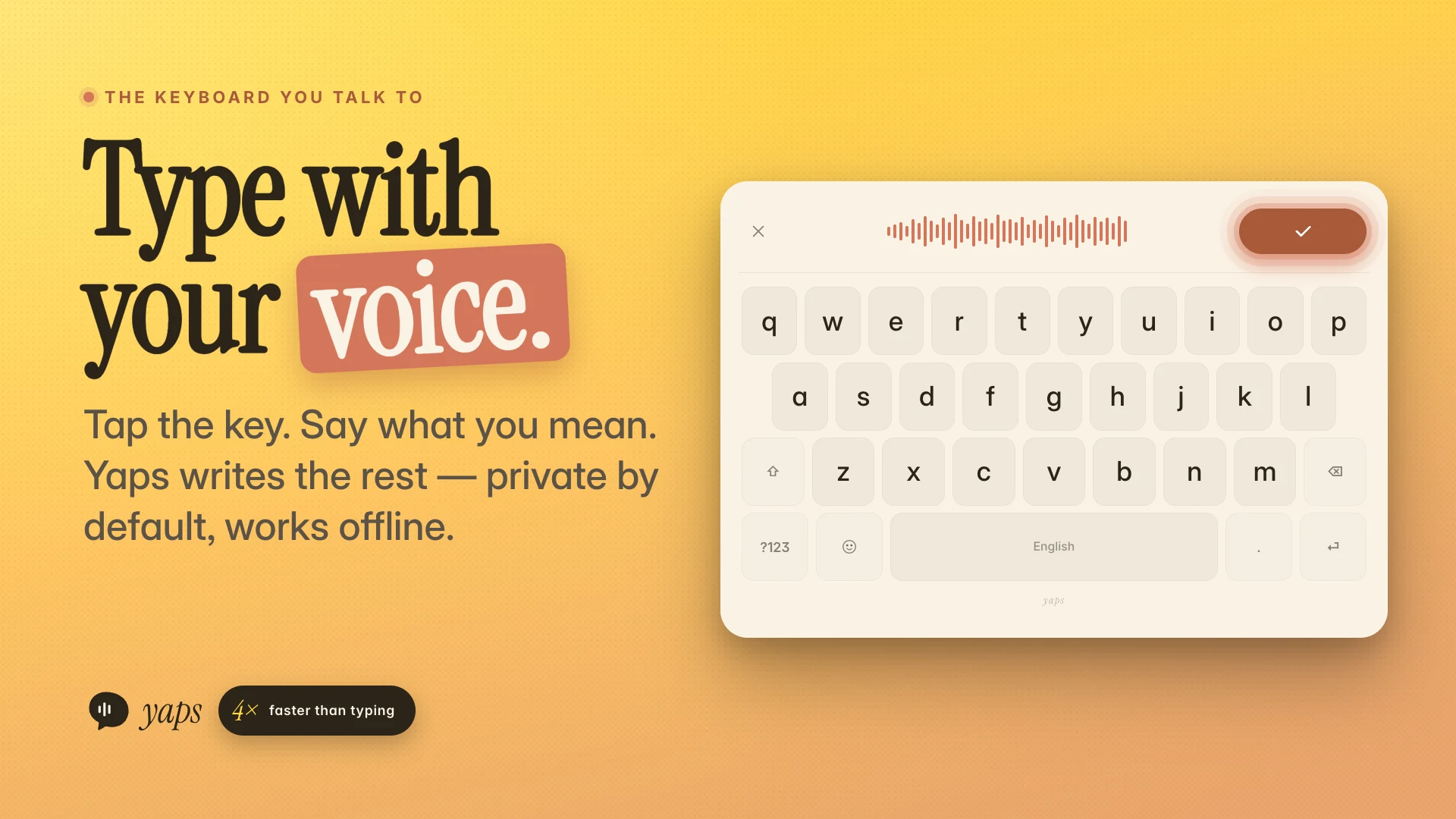 Yaps: AI Voice Typing Keyboard screenshot